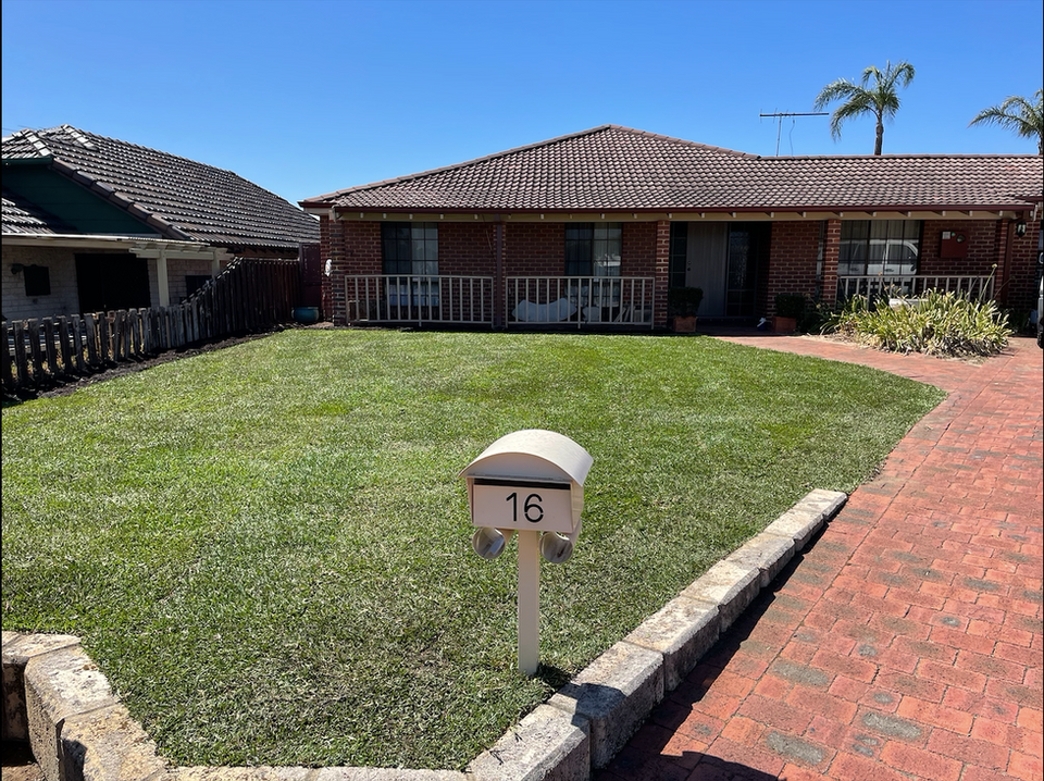 Recently completed front lawn