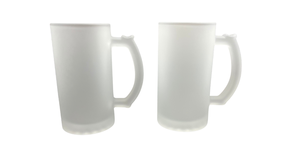 16 oz Sublimation Frosted Glass Beer Mug- TWO PACK