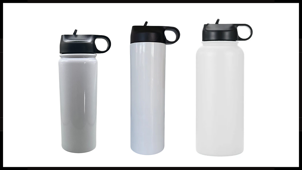 Stainless Steel 18, 20 or 32oz Insulated Water Bottles with Straw - Sublimation