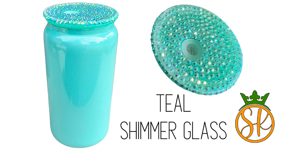 Thumbnail: 16oz Shimmer Holographic Glass with Rhinestone Lid