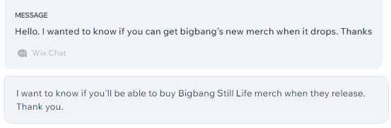 Re: "I want to know if you'll be able to buy Bigbang Still Life merch when they release." content media