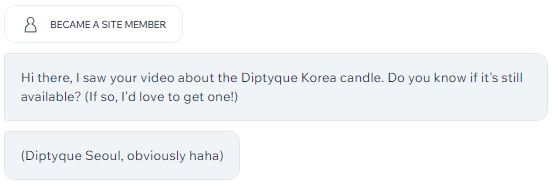 Re: "Do you know if the Diptyque Seoul candle is still available?" content media