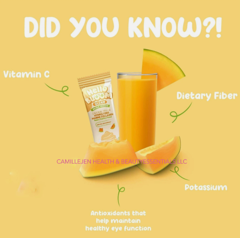 Thumbnail: Hello Bloom Gleam Collagen Mix Drinks by Kiray Celis (1 Pack, Milky Melon) (Smal