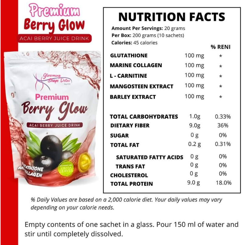 Thumbnail: Premium Berry Glow Acai Berry Juice, 10 Sachets