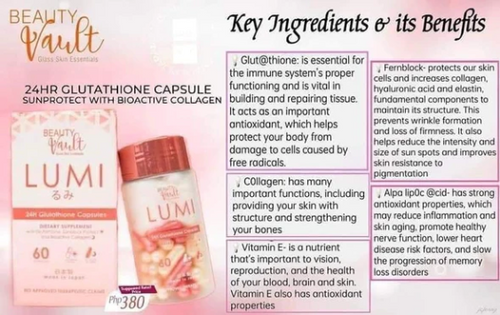 beauty vault glutathione Beauty Vault Lumi 24H Glutathione – Pinoy Hyper Kuwait main image 0
