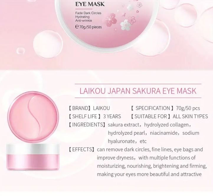 Thumbnail: 50 pcs Moisturizing Cherry Blossom Eye Mask for Hydrated and Soothed Eyes