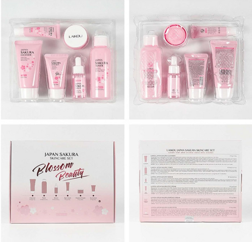 6 Pcs Laikou Japan Sakura(Cleanser, Toner , Serum, Eye cream