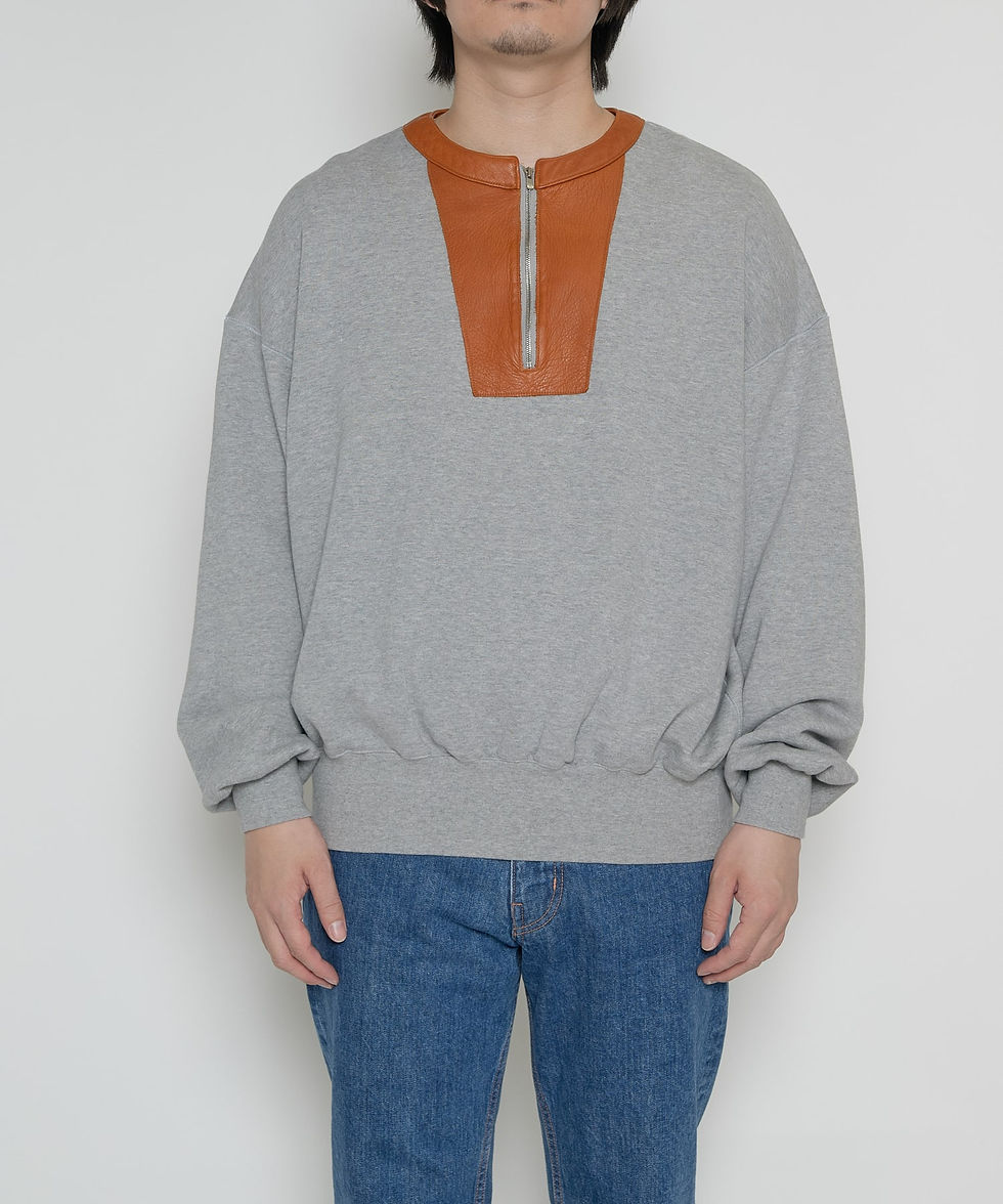 サムネイル： ”JEFFERSON"  Leather x Original Supima Aging Cotton  Sweat