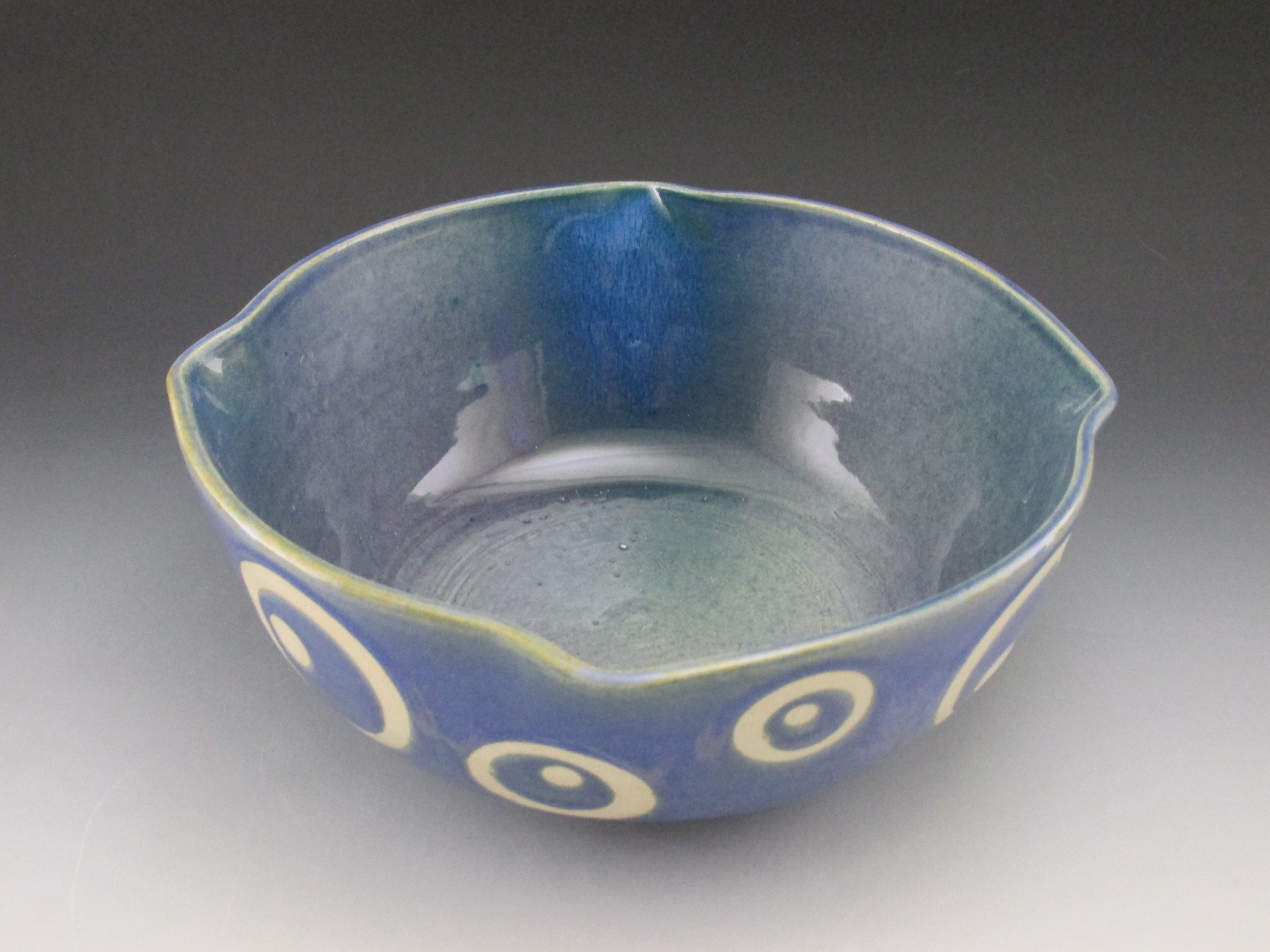 454 Handmade Blue Four Cornered Medium Bowl