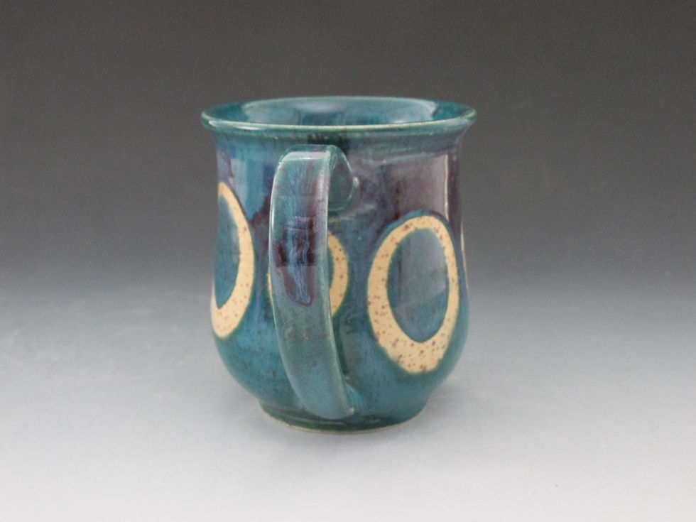 Thumbnail: 528 Handmade Teal and Dark Purple Ceramic Mug