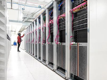 data scientist checking servers 