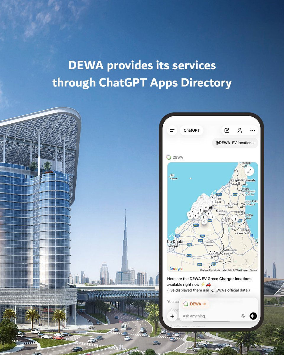 DEWA becomes first utility worldwide on ChatGPT platform.