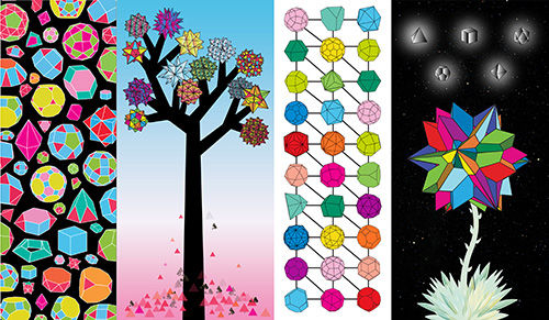 geometric artwork for Yucca Valley utility box town beautification project