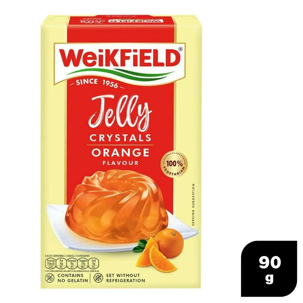 Weikfield Jelly Crystals - Orange, 90g Carton