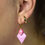 Miniature : Boucles d'oreilles losange, Collection Octobre Rose