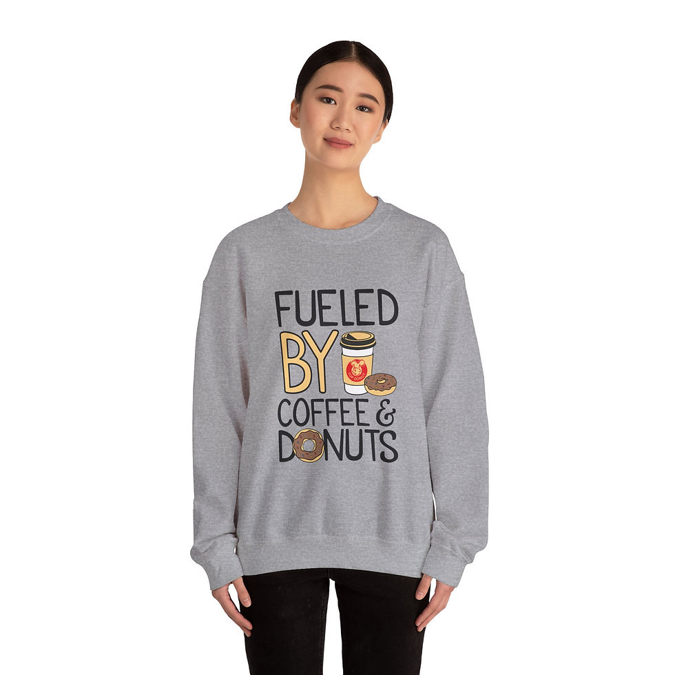 Thumbnail: Fueled by Coffee & Donuts Top Donut Sweatshirt