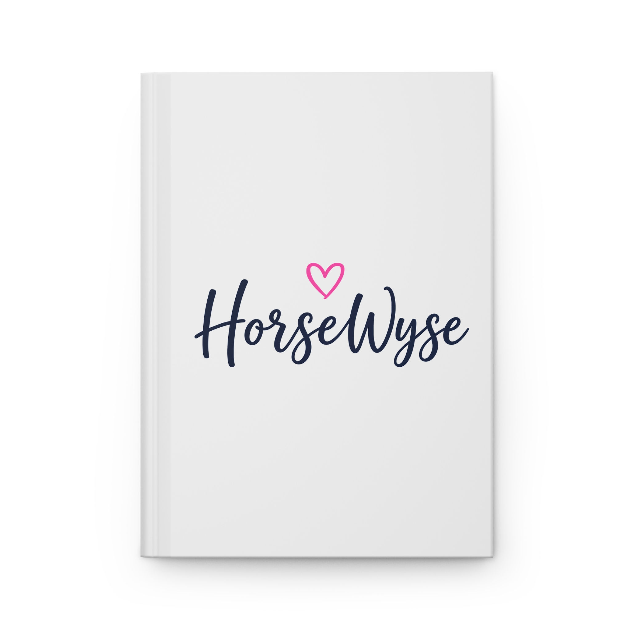 Hardcover Journal — Cute HorseWyse Initials | Pink Script H W Pony Graphic