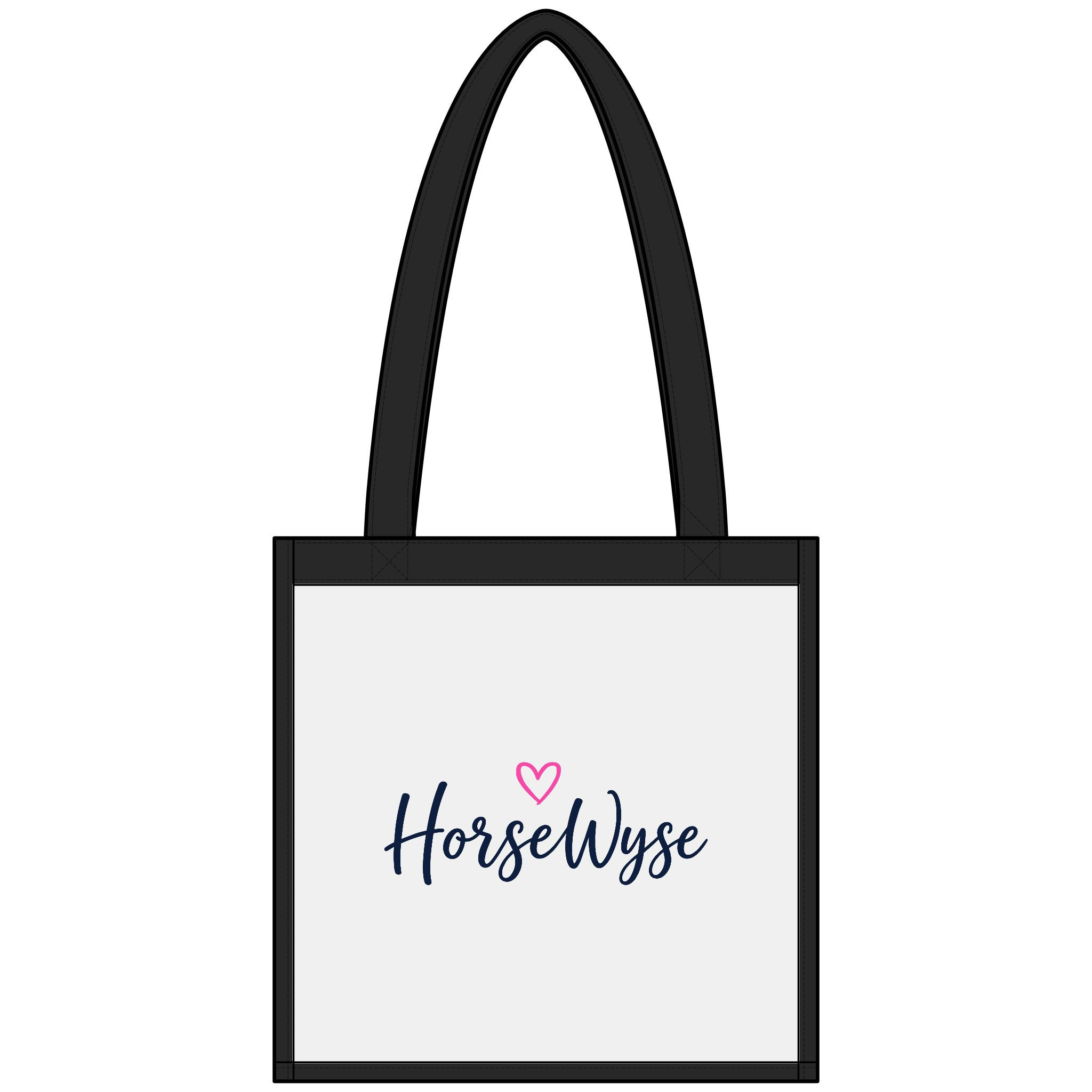 Clear Stadium Tote — Cute HorseWyse Initials | Pink Script HW Pony Graphic