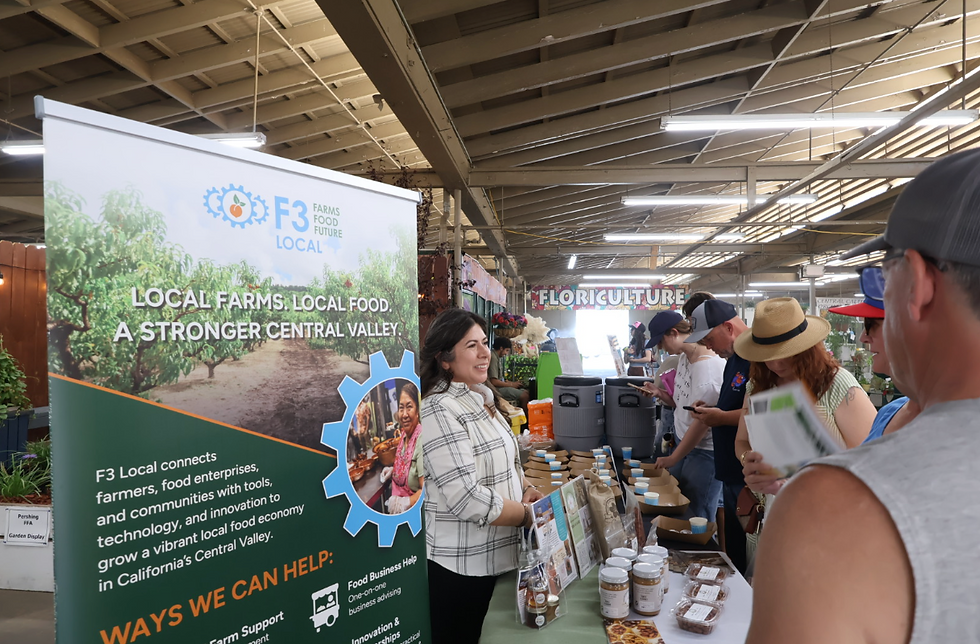 Vicky Garcia-Moya of Eco Family Farms sampled four of her honey almond flavors.
