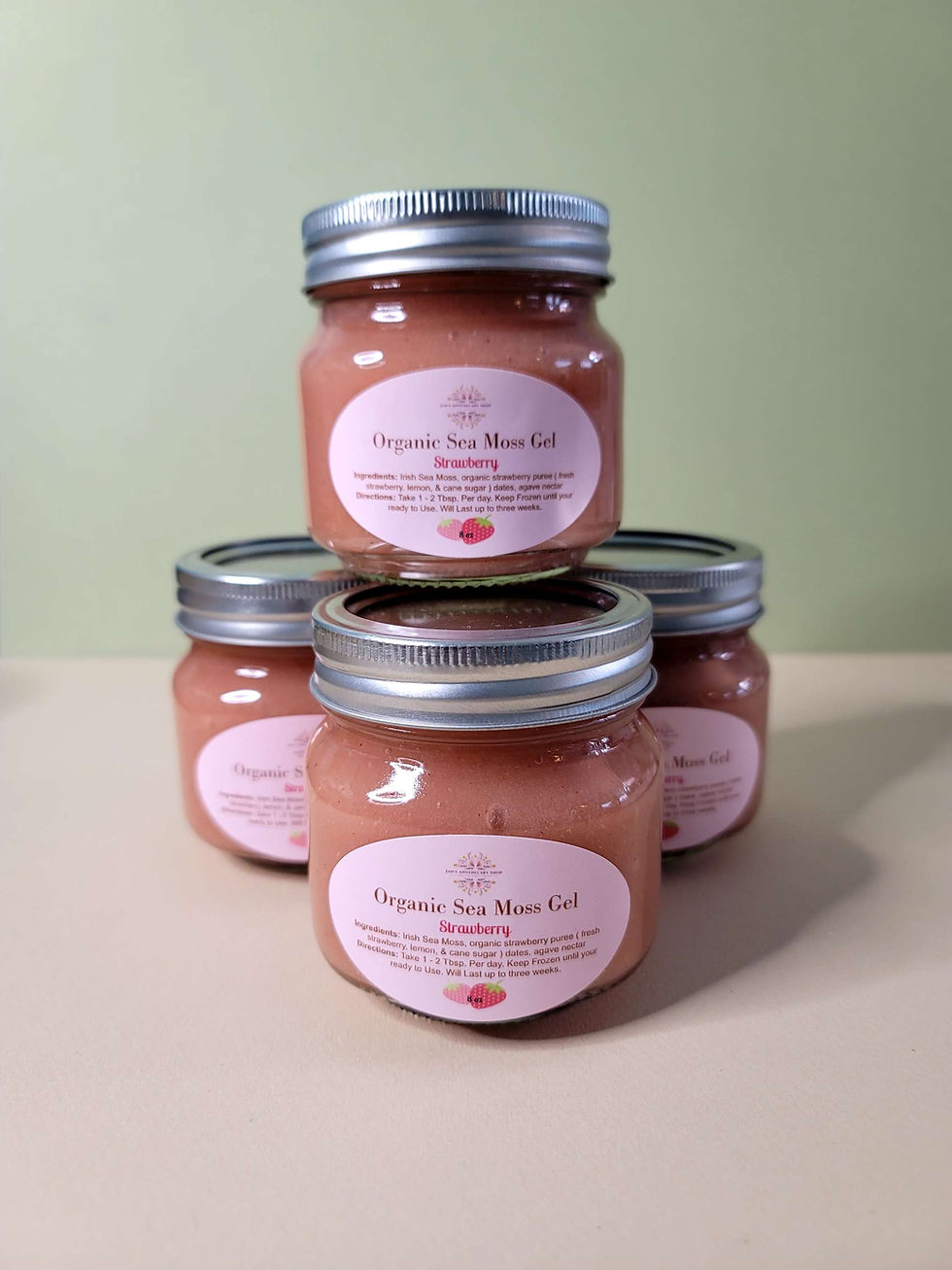 Thumbnail: glass jars of strawberry seamoss