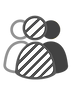 Symbol of three different people representing diversity