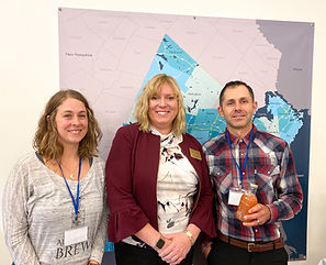 Laurel Adams with Helen Leavitt of Auspicious Brew and Eddie Sargent of Pressed for Time Mobile Cafe