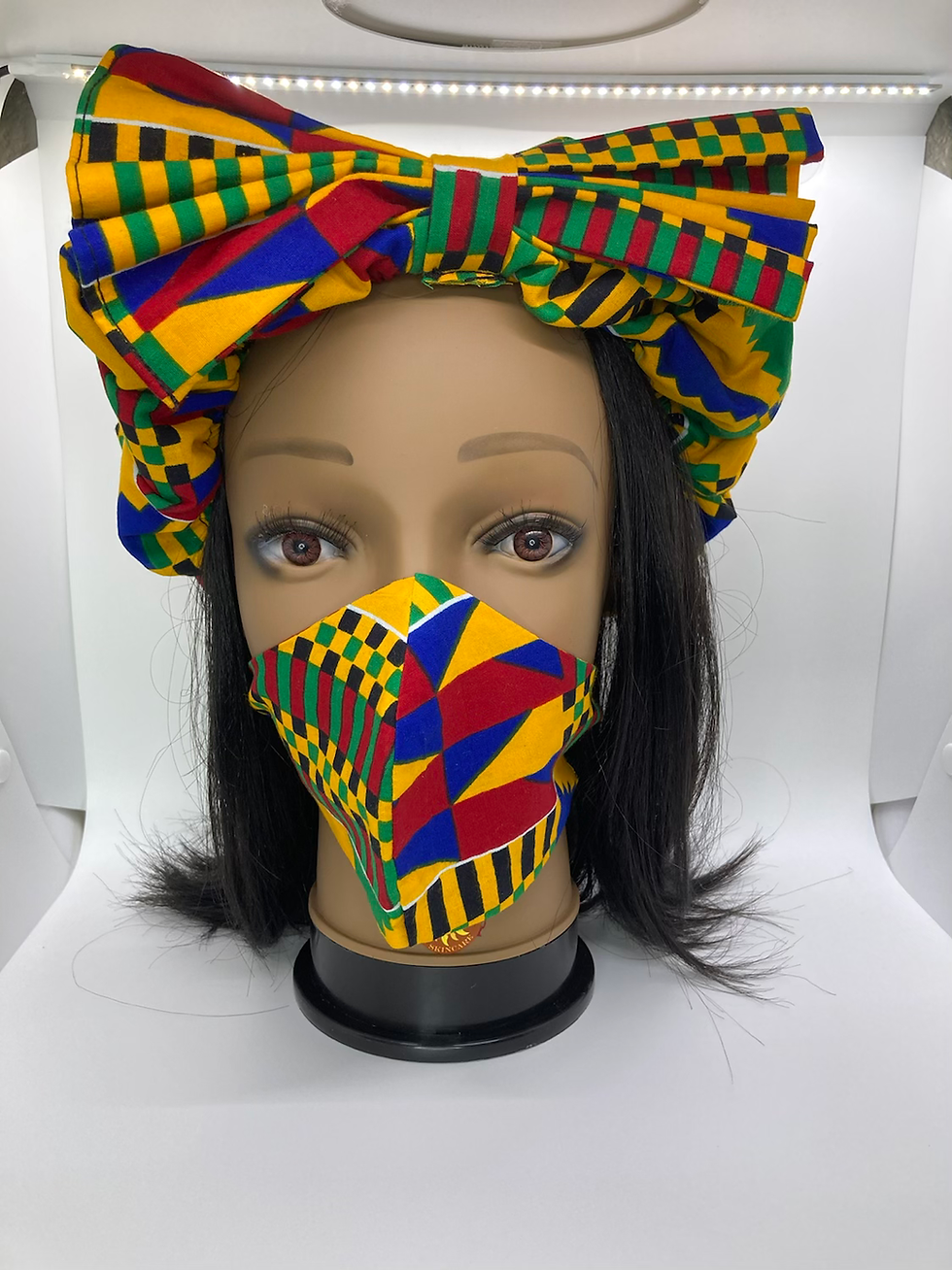 Thumbnail: Ankara Headband & Face Mask Set
