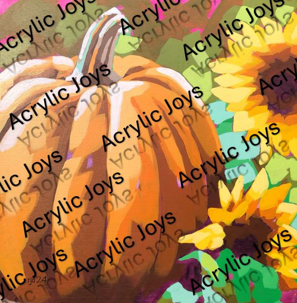 Pumpkin with Sunflowers