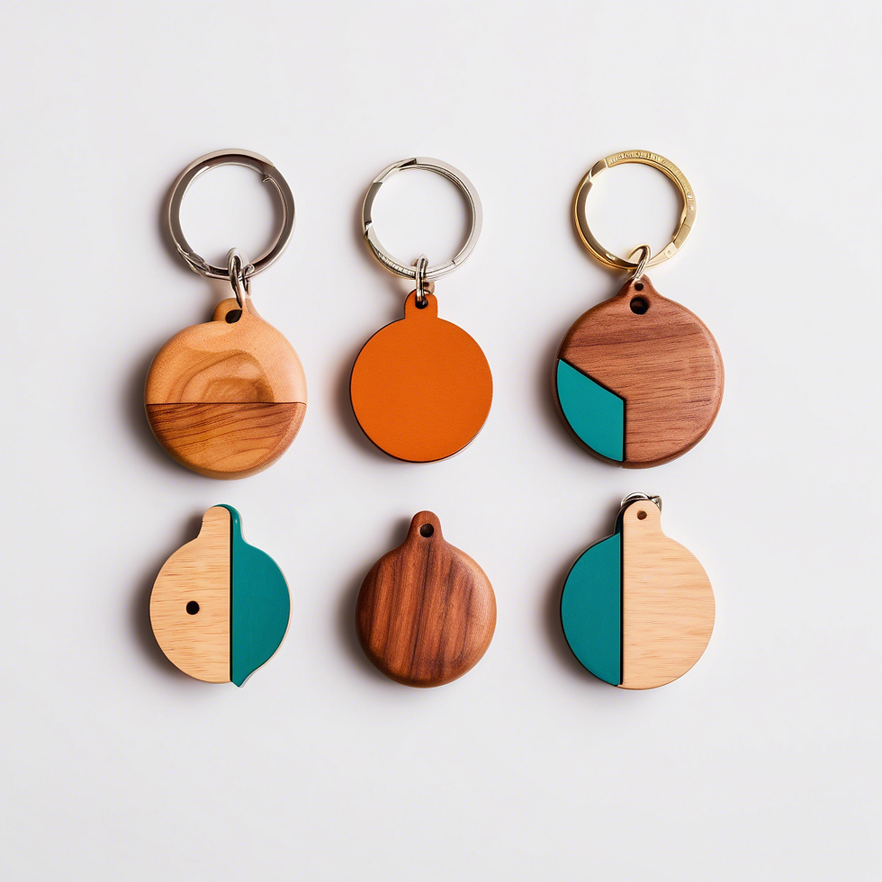 Wooden Keychain Set