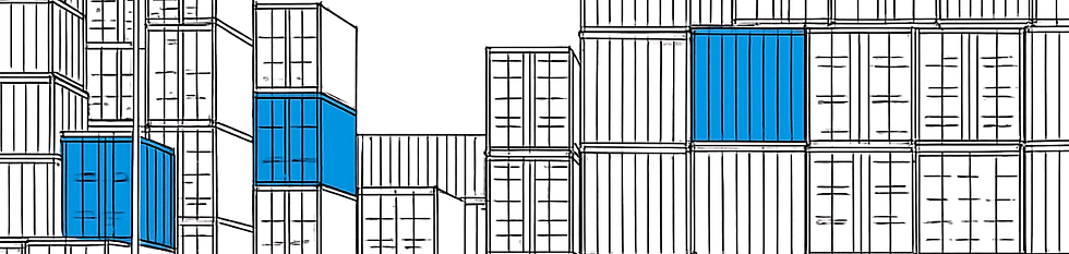 Illustration of a shipping container yard.