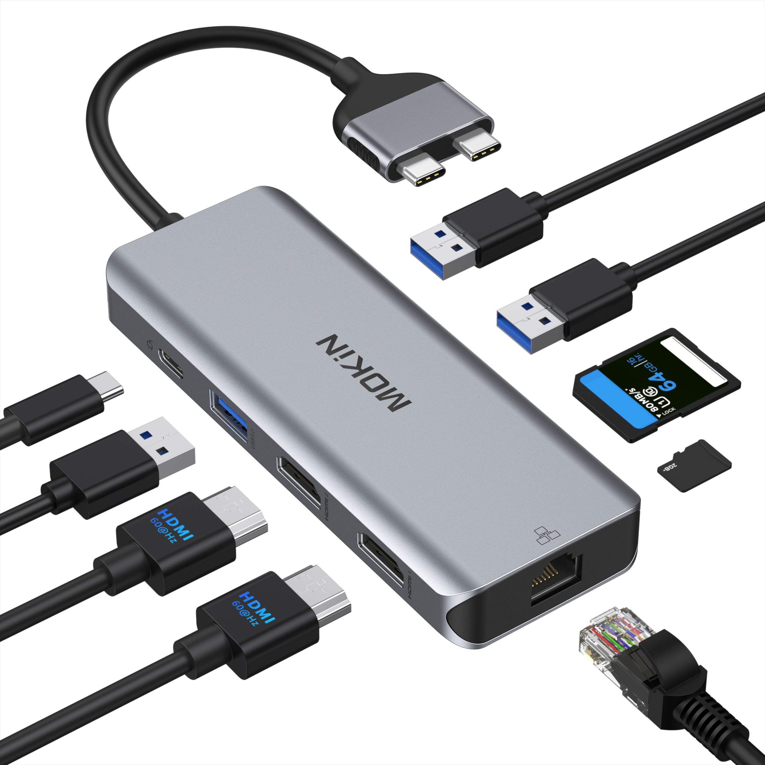 MacBook Pro Docking Station Dual Monitor MacBook Pro HDMI Adapter9 in 1 USB C Ad