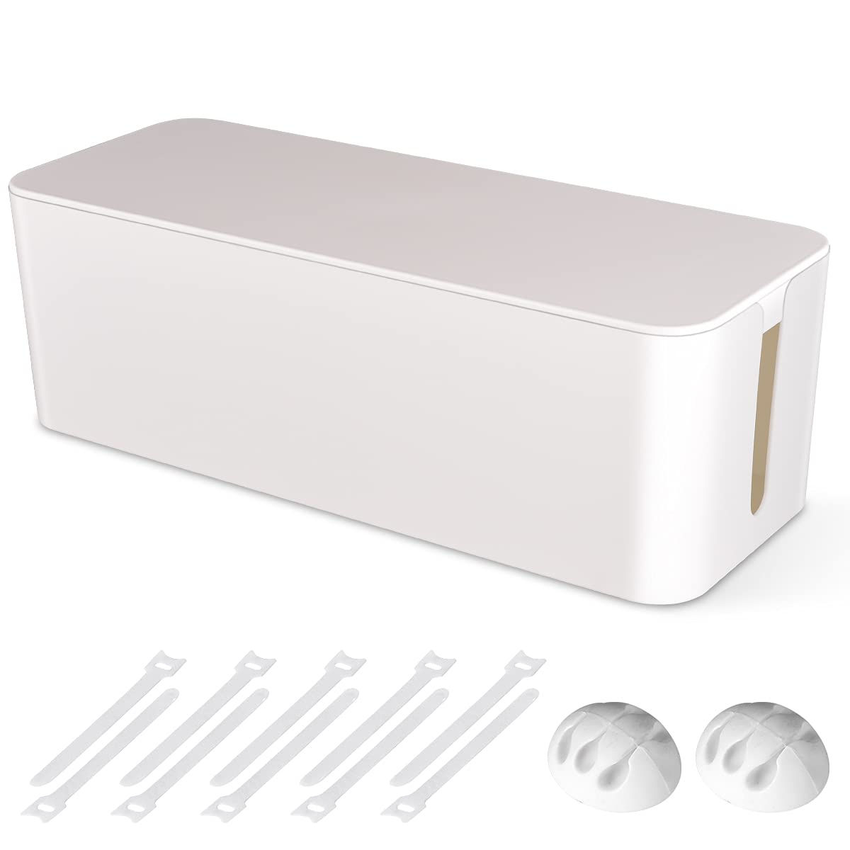 Cable Management Box Large Cord Organizer Box to Hide Power Strip & Under DeskTV