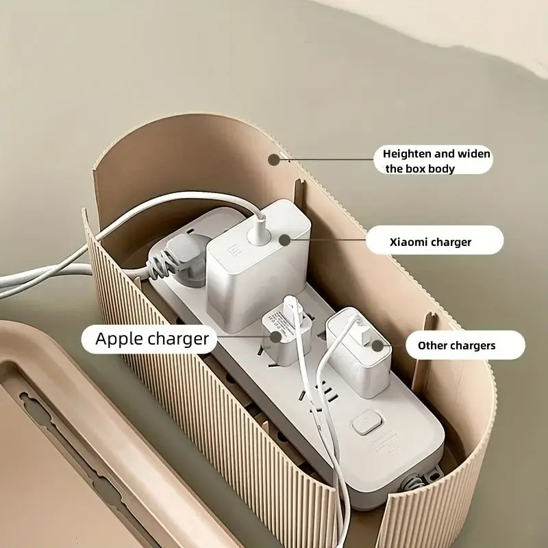 Cable Management Box - Organizer for Desk & TV Cables
