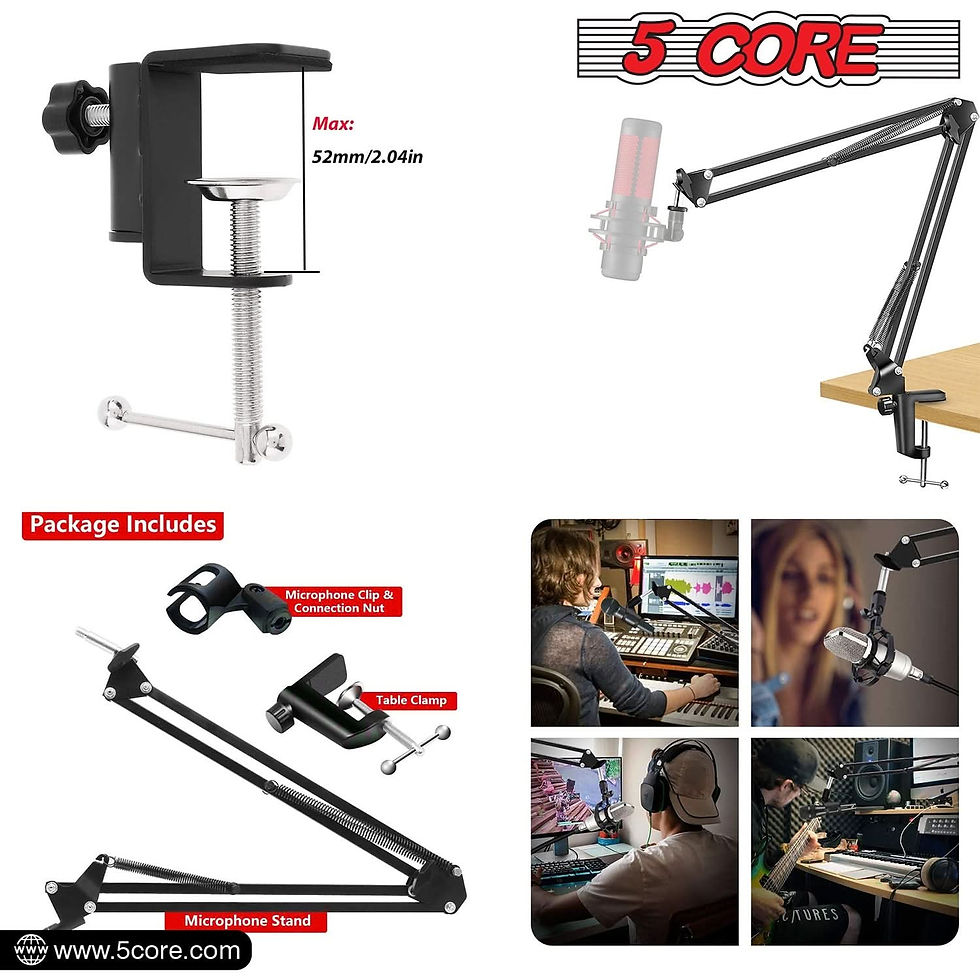 Miniatura: 5Core Microphone Boom Arm Desk Mic Stand Adjustable Clamp Suspension Boom Stands