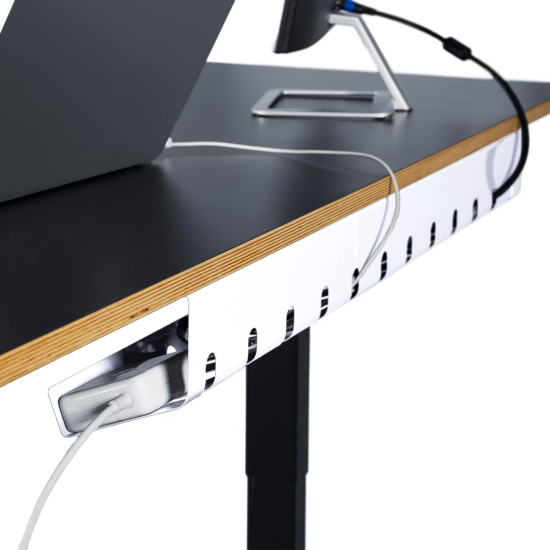 PAMO Cable Management Under Desk for Easy mounting Under-Table I Set of 2 - with