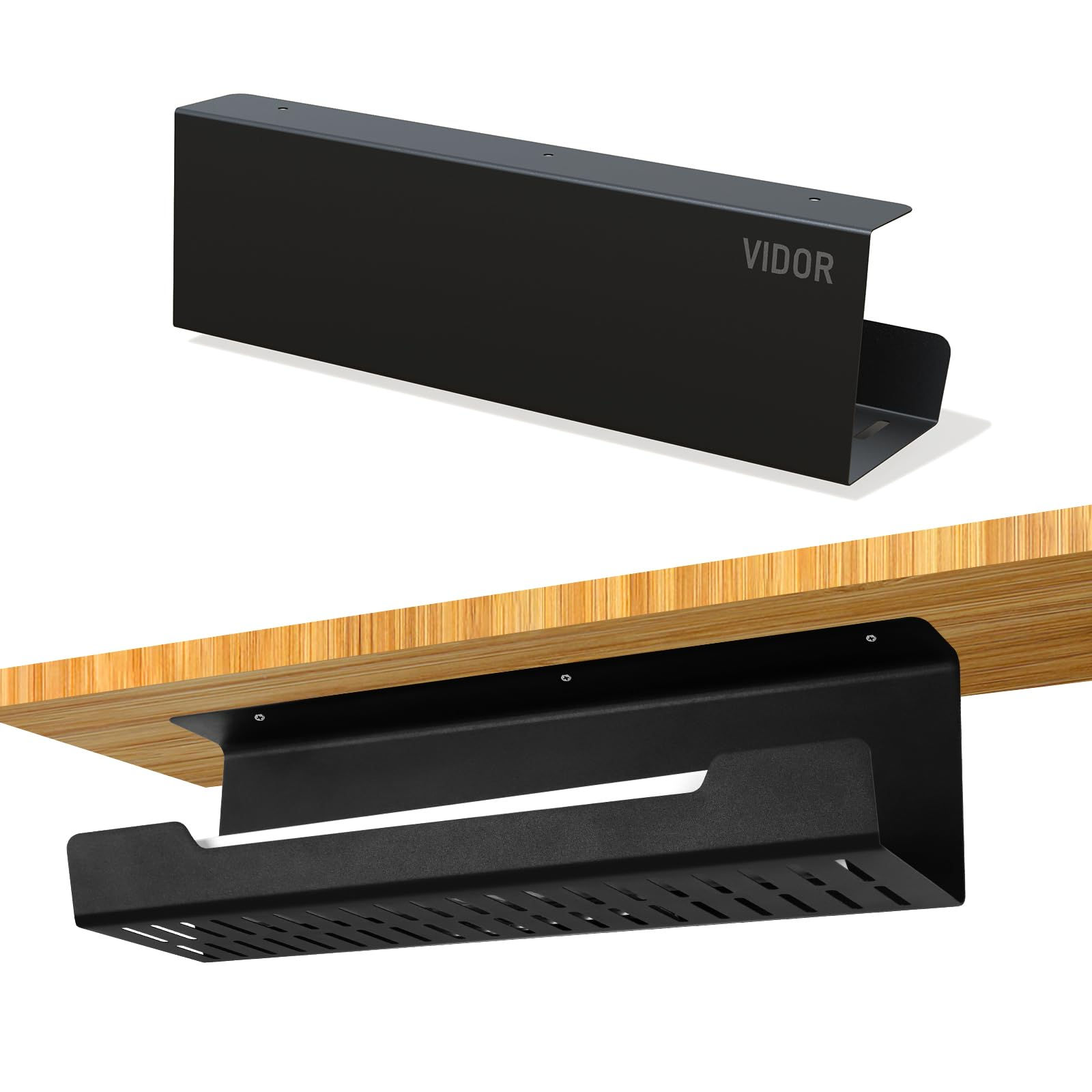 VIDOR Under Desk Cable Management Tray 1-Pack17" Cord Management TrayNo Drill Al
