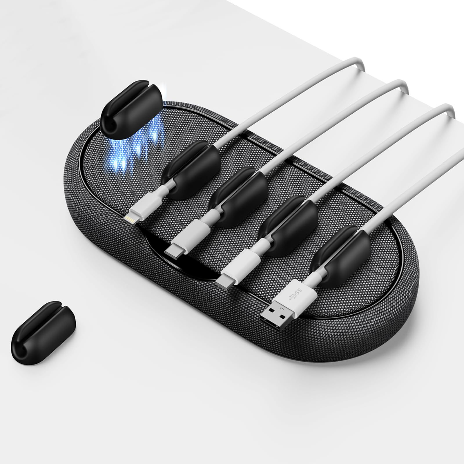 Cable Management Magnetic Cord Organizer Desk Cord Holder Wire Keeper with 6 Mag