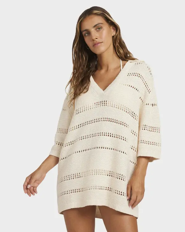 Billabong Ladies Crystal Tides Mini Dress - salt crystal coloiur RRP $109.99