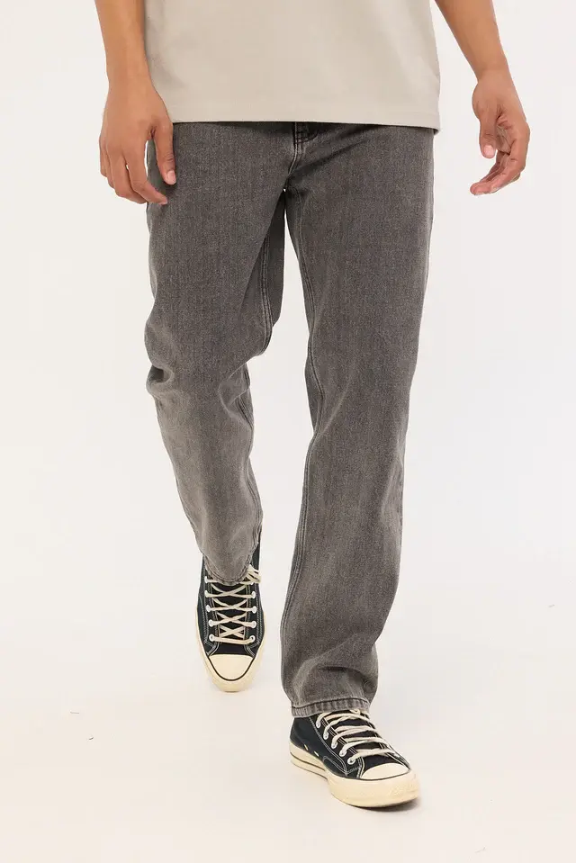 RUSTY MEN'S STEVEN STRAIGHT JEAN - STONE BLACK RRP $129.99