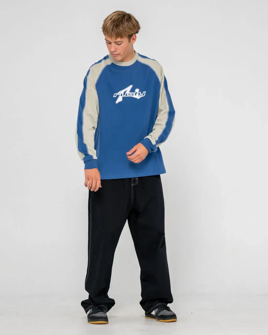 RUSTY MEN'S FADE-R LONG SLEEVE TEE T - SHIRT