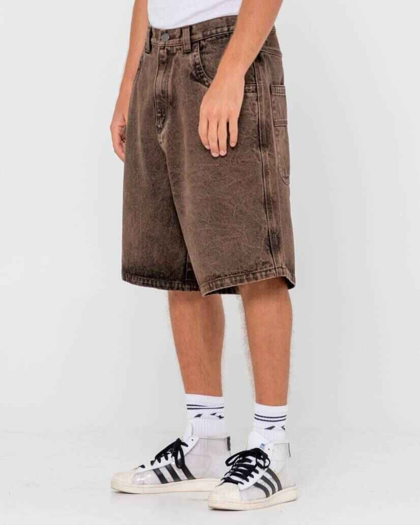Thumbnail: RUSTY MENS R DOT BAGGY OVERDYE JORT - BROWN COLOUR  RRP $139.99