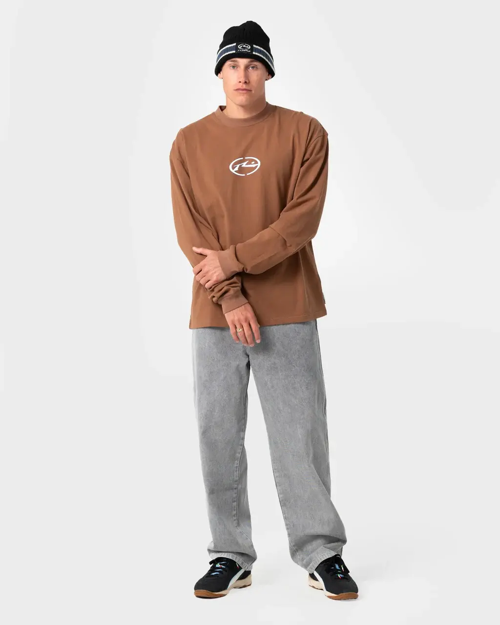 RUSTY MENS TURBO LONG SLEEVE TEE T - SHIRT - PINECOME COLOUR
