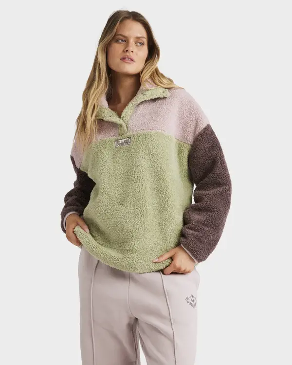 BILLABONG LADIES THE ORIGINAL VIBES PULLOIVER - RRP 119.99 COLOUR MULBERRY