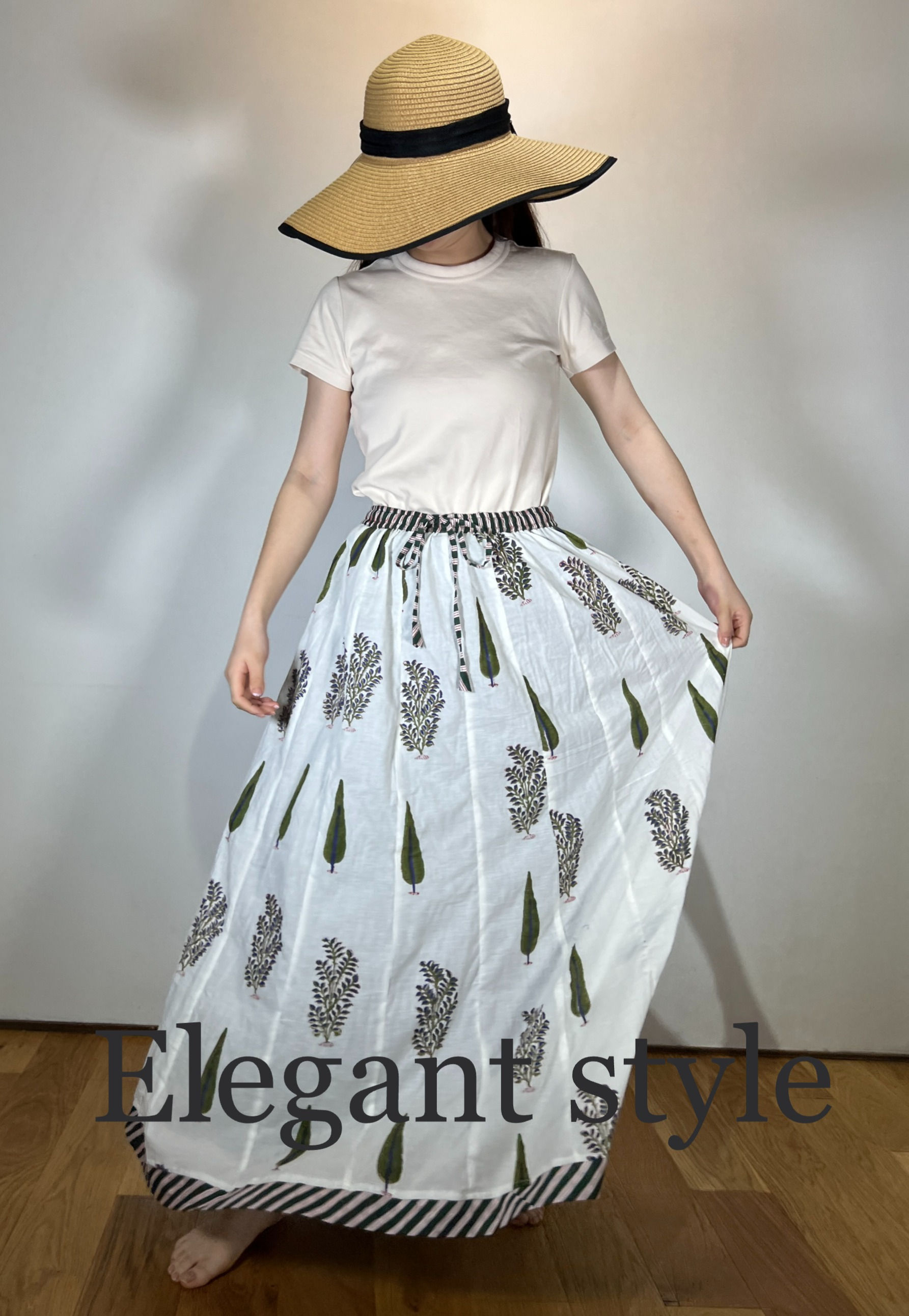 Block print Vintage sanganer スカート