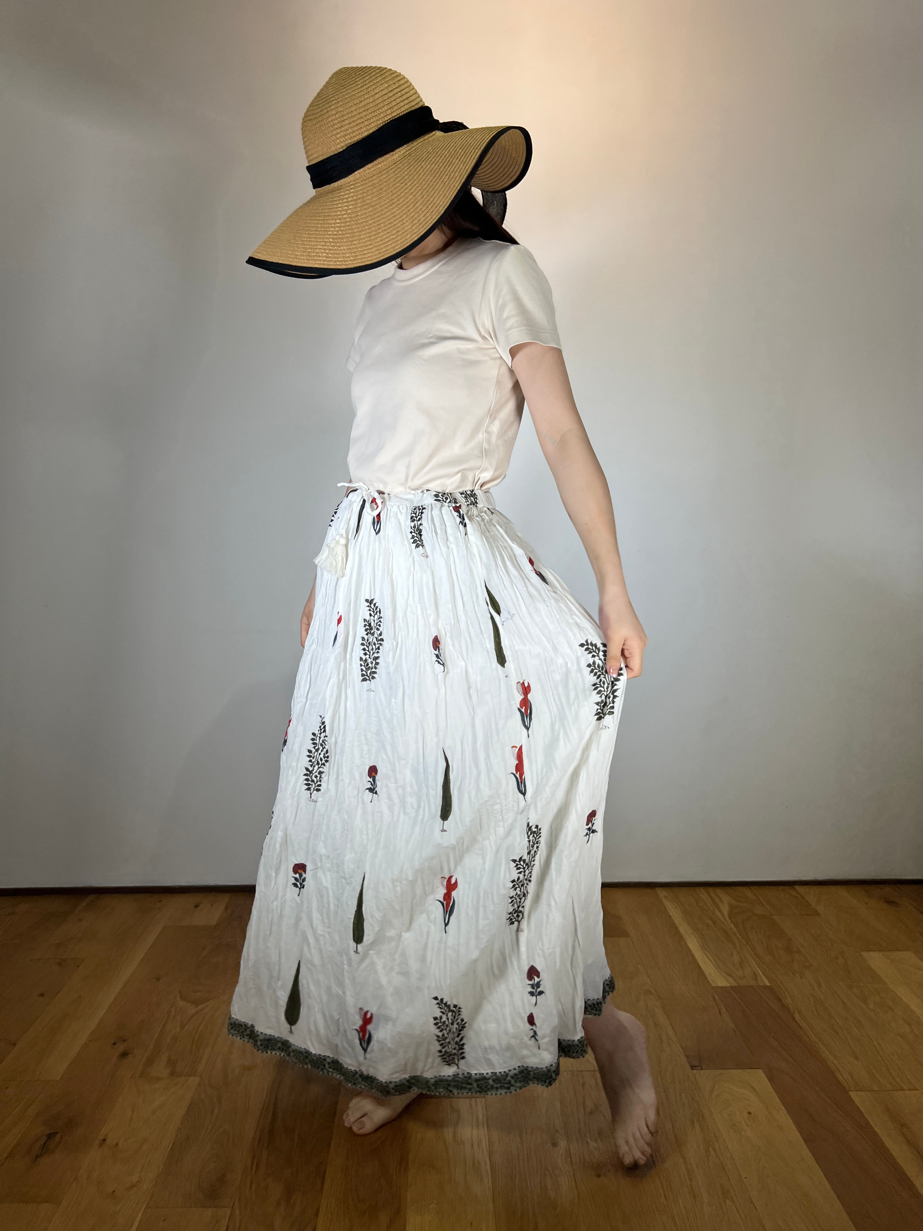 Block print Vintage mughal スカート