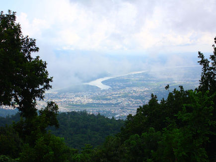 View over the Ganges valley from the estate at Narendra Nagar