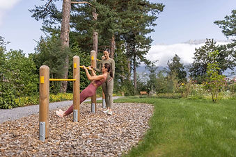 Park Igls Austria outdoor fitness training in the Tyrolean Alps