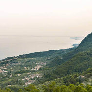 Mountain landscape view from Lefay Resort, Lake Garda
