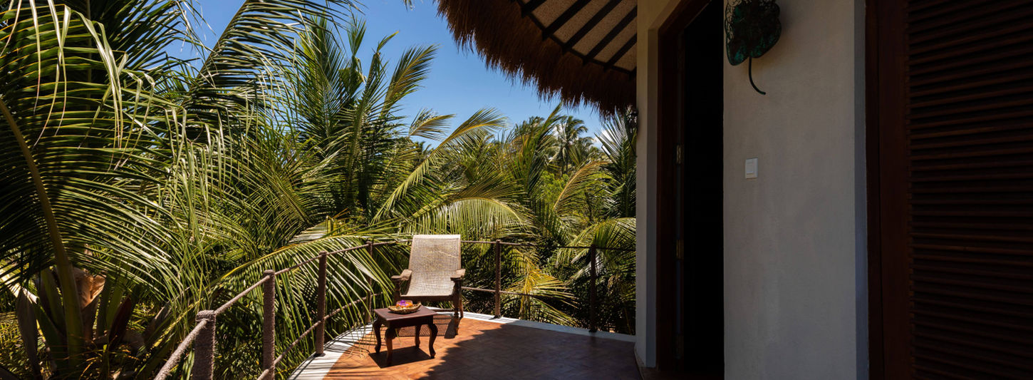Private balcony of luxury cabana at Sen Wellness Sanctuary Sri Lanka