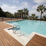 Outdoor swimming pool with panoramic views at Palasiet Thalasso Clinic Spain.